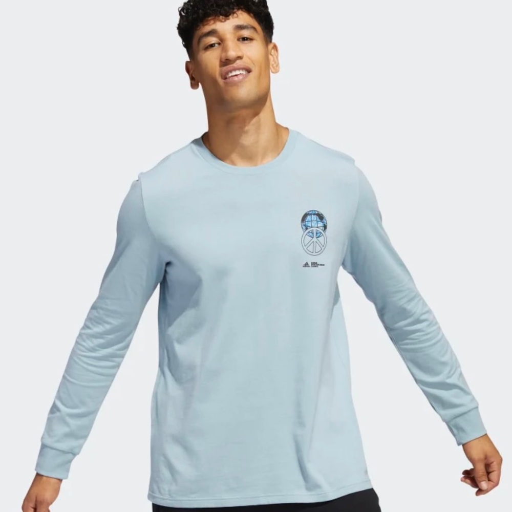 New Adidas Positivity Long Sleeve Graphic Tee